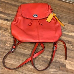 NWOT Coach red mini backpack
